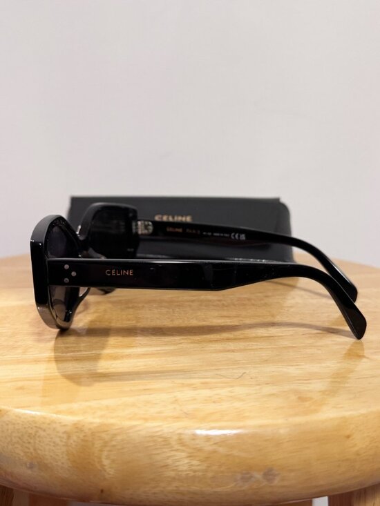 Celine CL40229F 01A Black Angular Geometric Sunglasses 57-17 145 Made in Italy